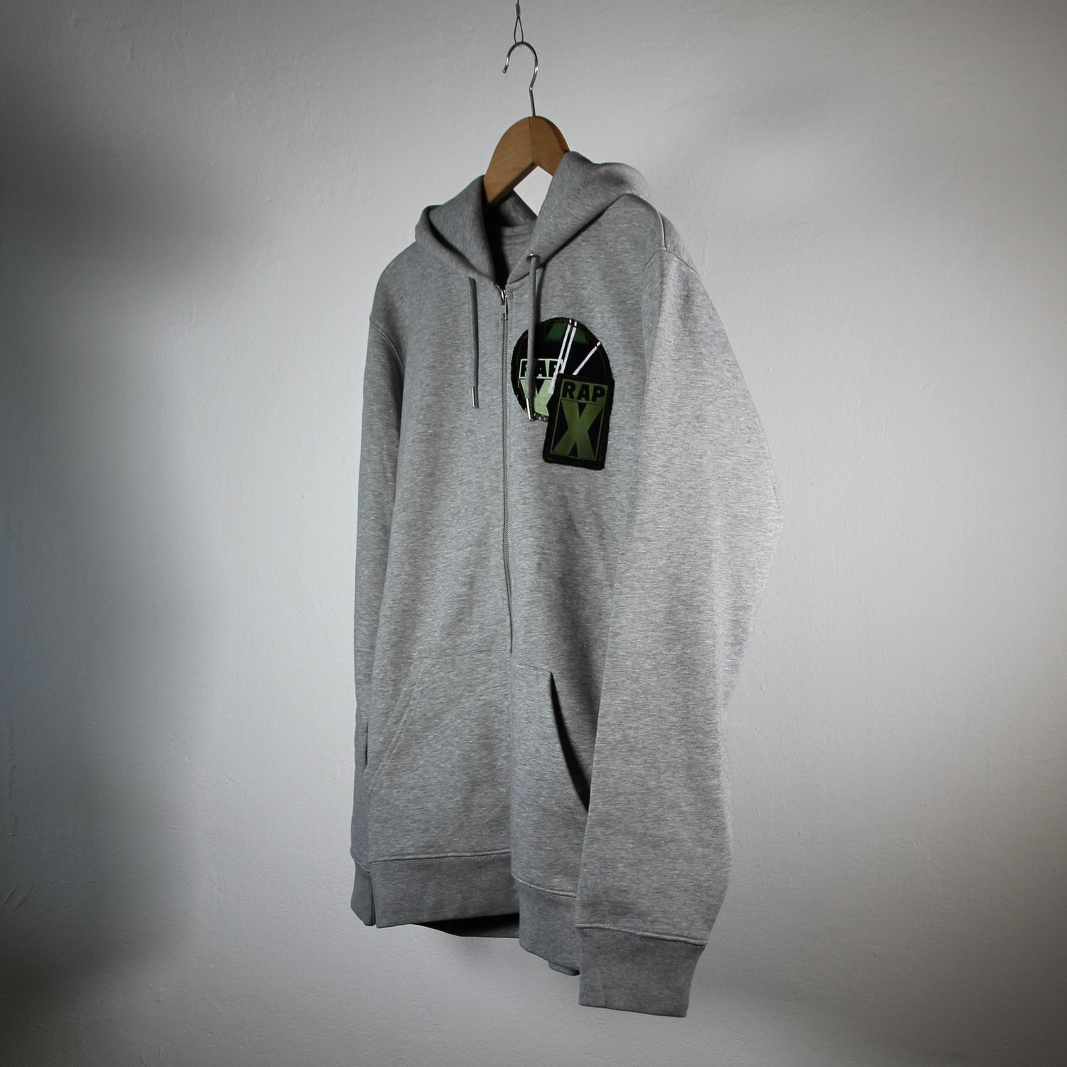 RAPX custom ZIP HOOD h.grey greenblue