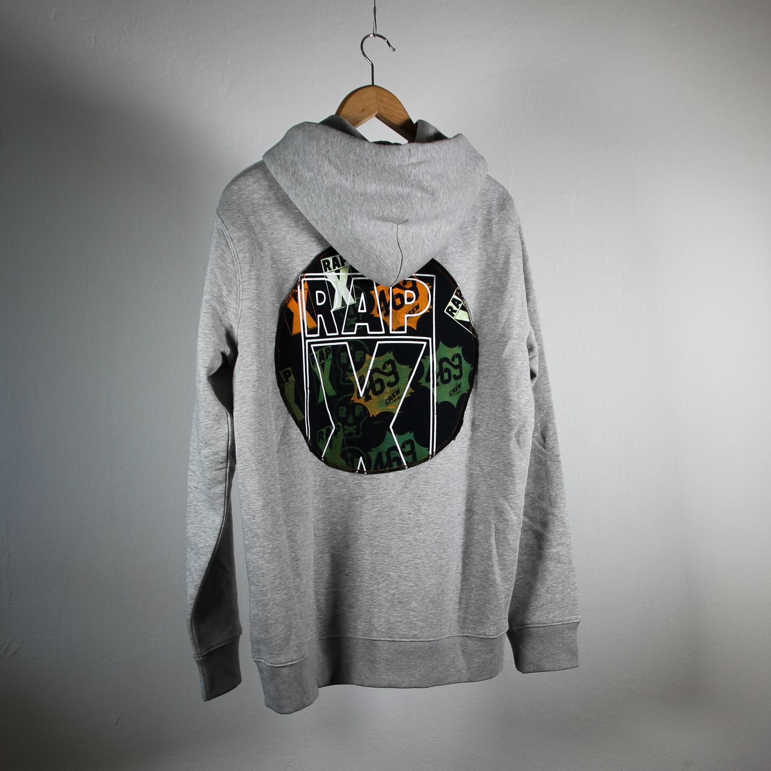 RAPX custom ZIP HOOD h.grey greenblue