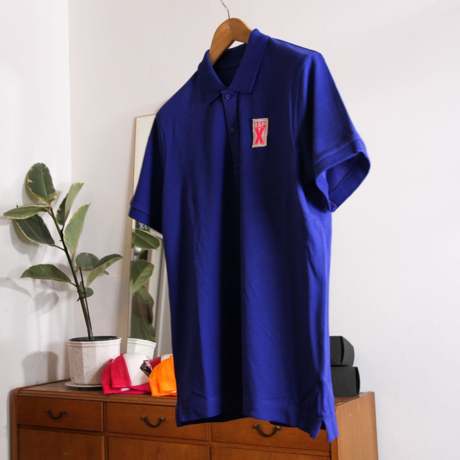 RAPX CLASSIC POLO bright blue - neon pink/white