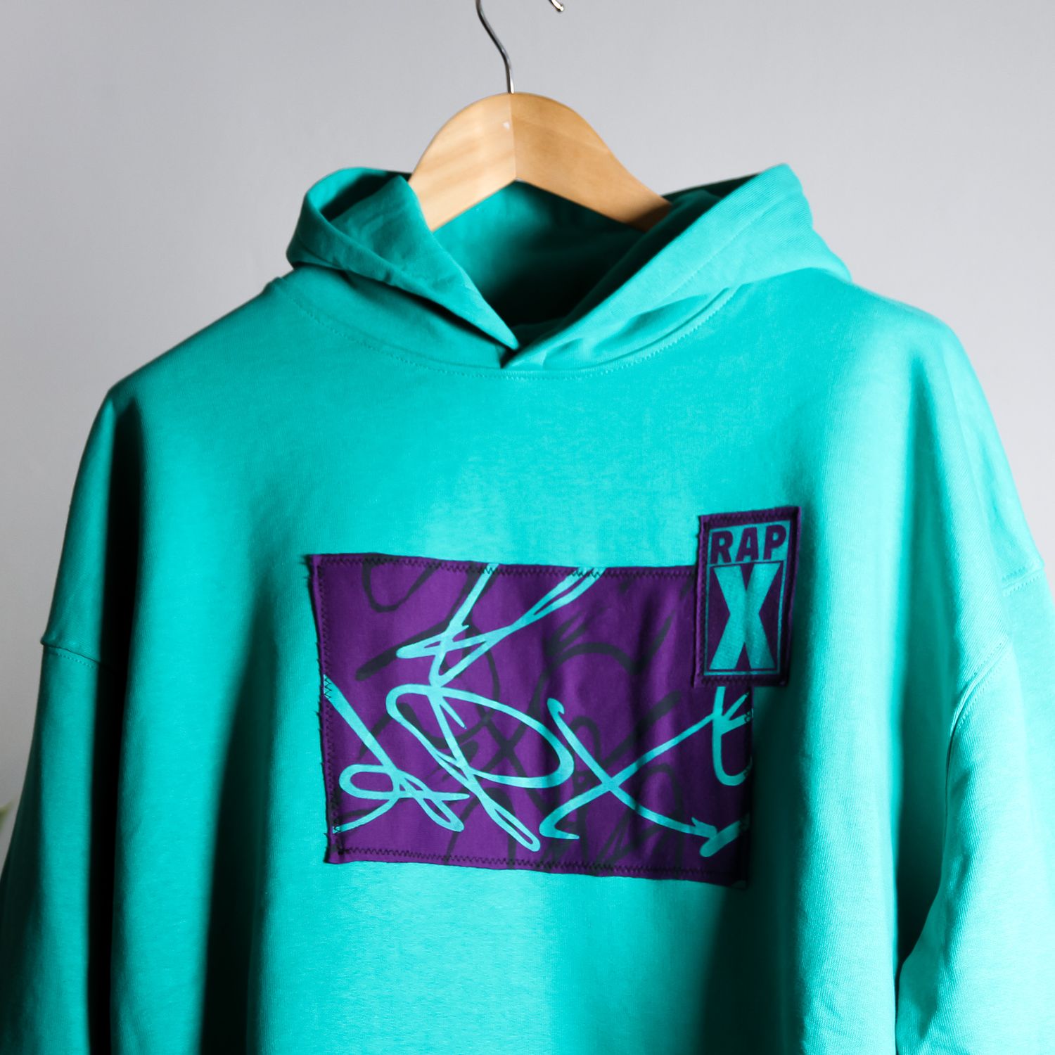RAPX 90ies HOOD turquise - purple/black