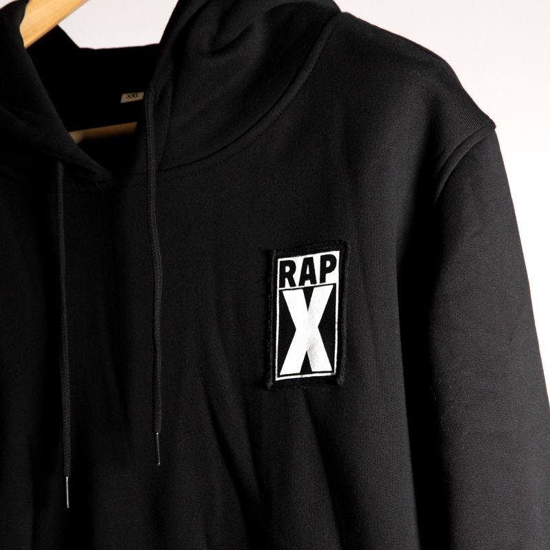 RAPX backside LOGO HOOD black/white