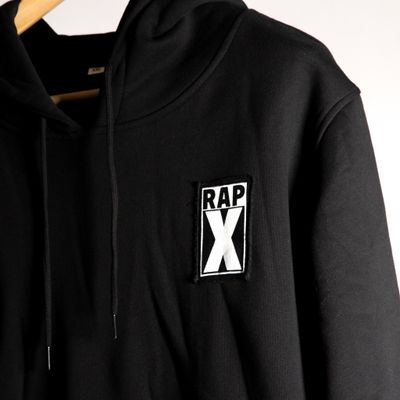 RAPX backside LOGO HOOD black/white