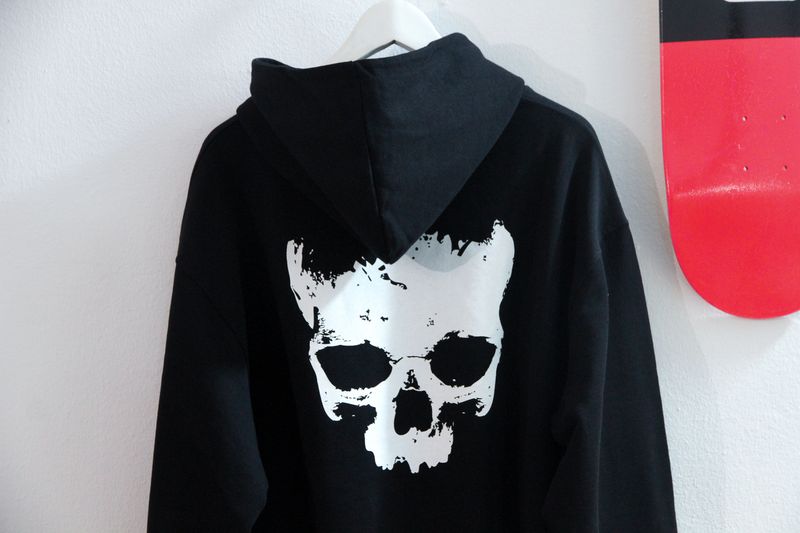 RAPX skull HOOD black/white