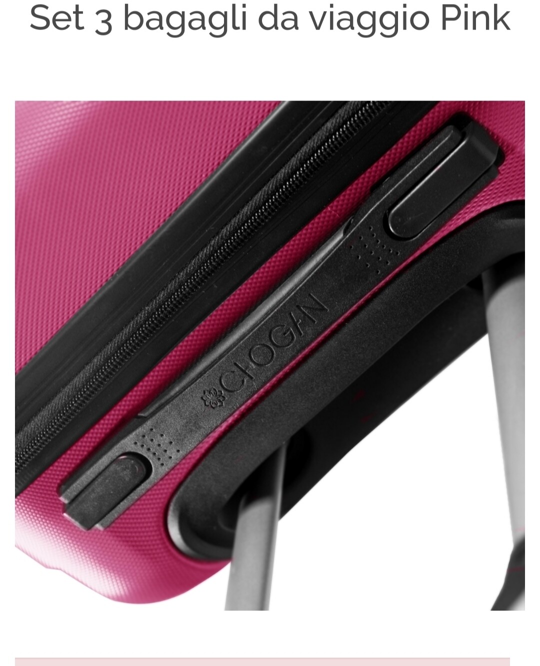 Set 3 bagagli da viaggio Pink

