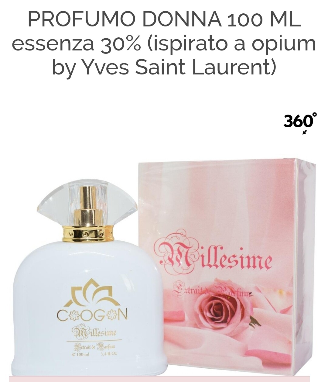 PROFUMO DONNA 100 ML essenza 30% (ispirato a opium by Yves Saint Laurent)