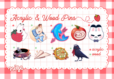 ✧ Acrylic and Wood Pins ✧