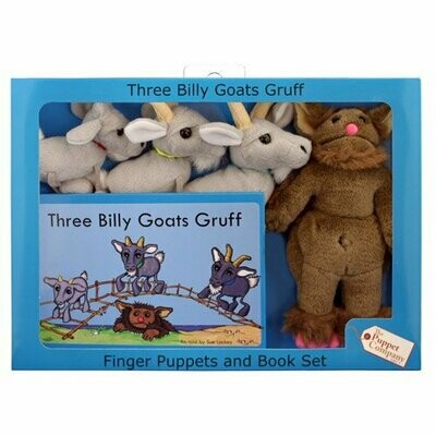 Three Billy Goats Gruff Finger Puppets & Book Set