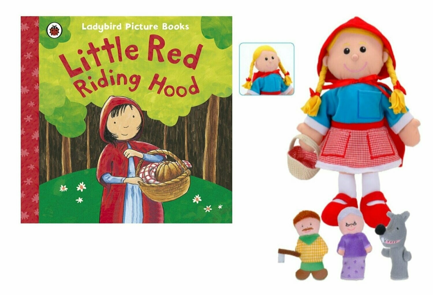 PUPPET PLAYROOM LITTLE RED RIDING HOOD HAND PUPPETS X 4 PUPPETS NEW IN BOX 