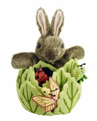 Rabbit In A Lettuce Hideaway Puppet