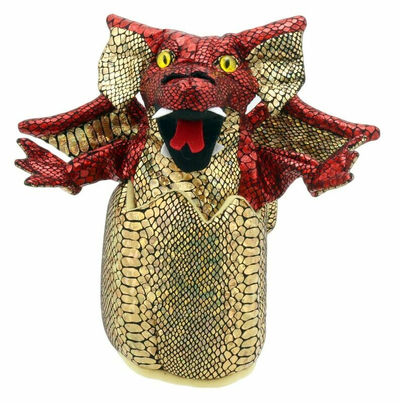 Baby Dragon in Egg Puppet: Baby Chinese Dragon (Red)