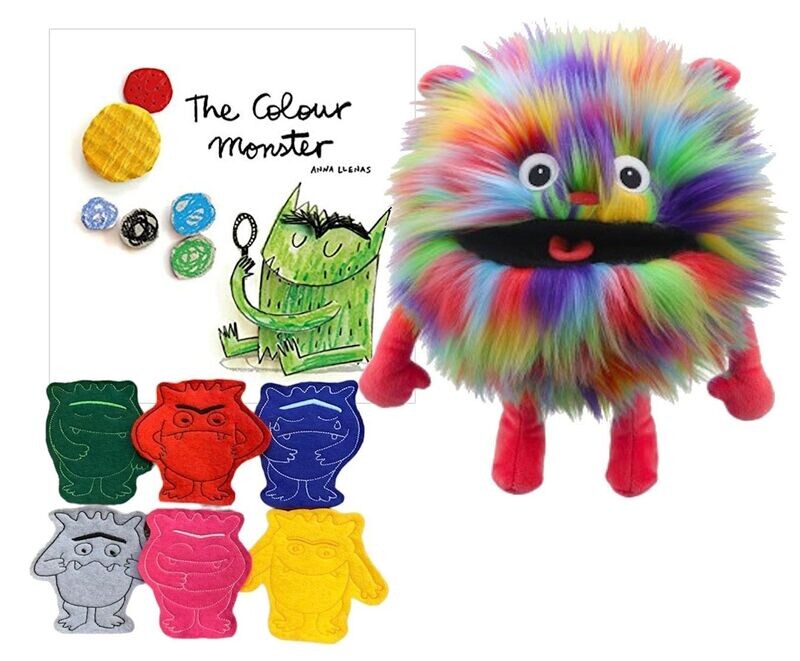 The Colour Monster  Puppet & Finger Puppet Story Sack Bag Book Set - Story About Emotions -
Worry Eater