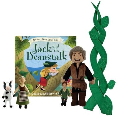 Jack & The Beanstalk Finger Puppets Story Sack Book Bag Set