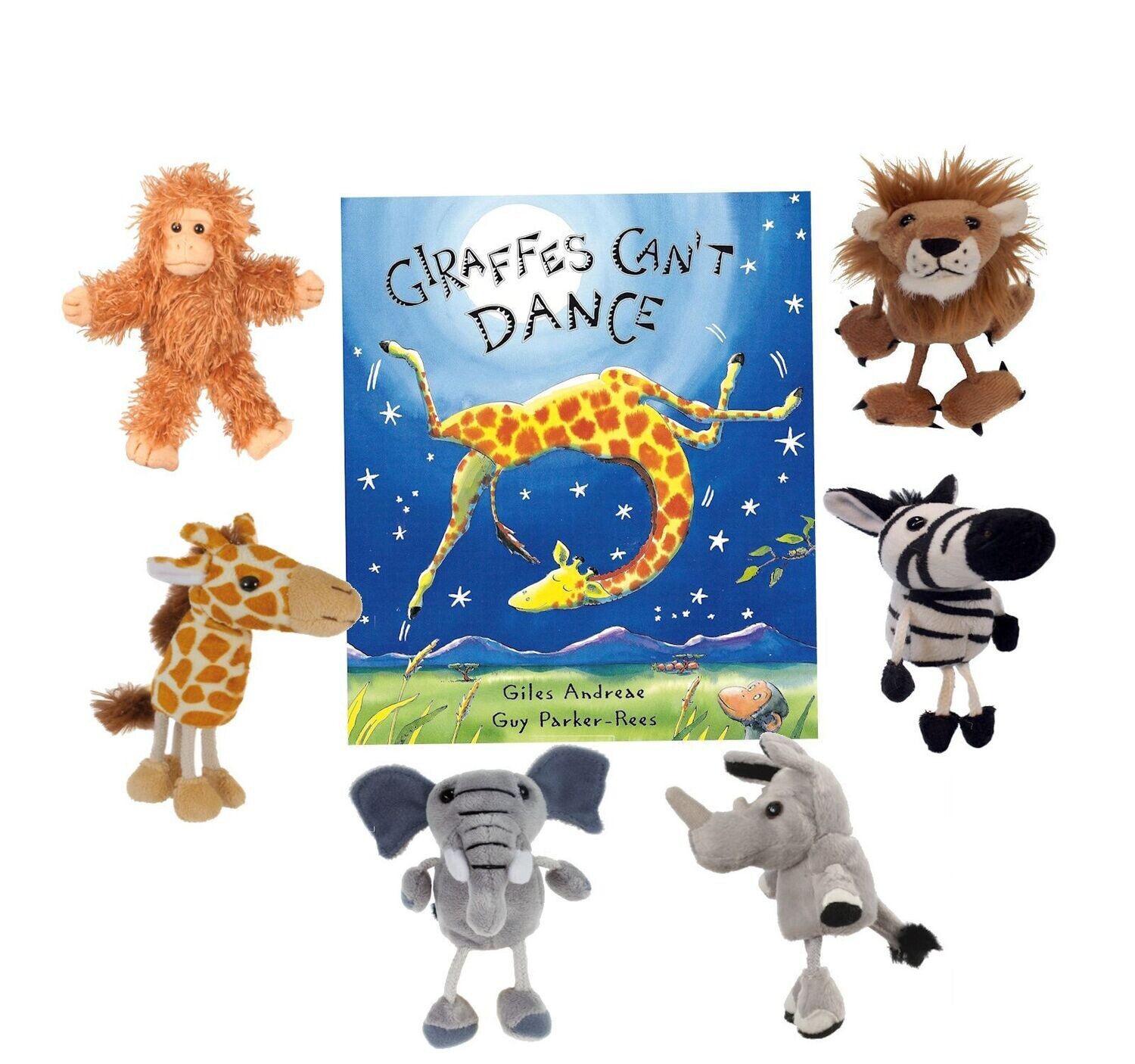 Giraffes Can't Dance Story Sack Book Bag Finger Puppet Set