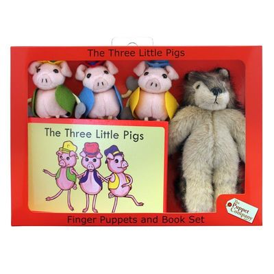 The Three Little Pigs Finger Puppets & Book Set