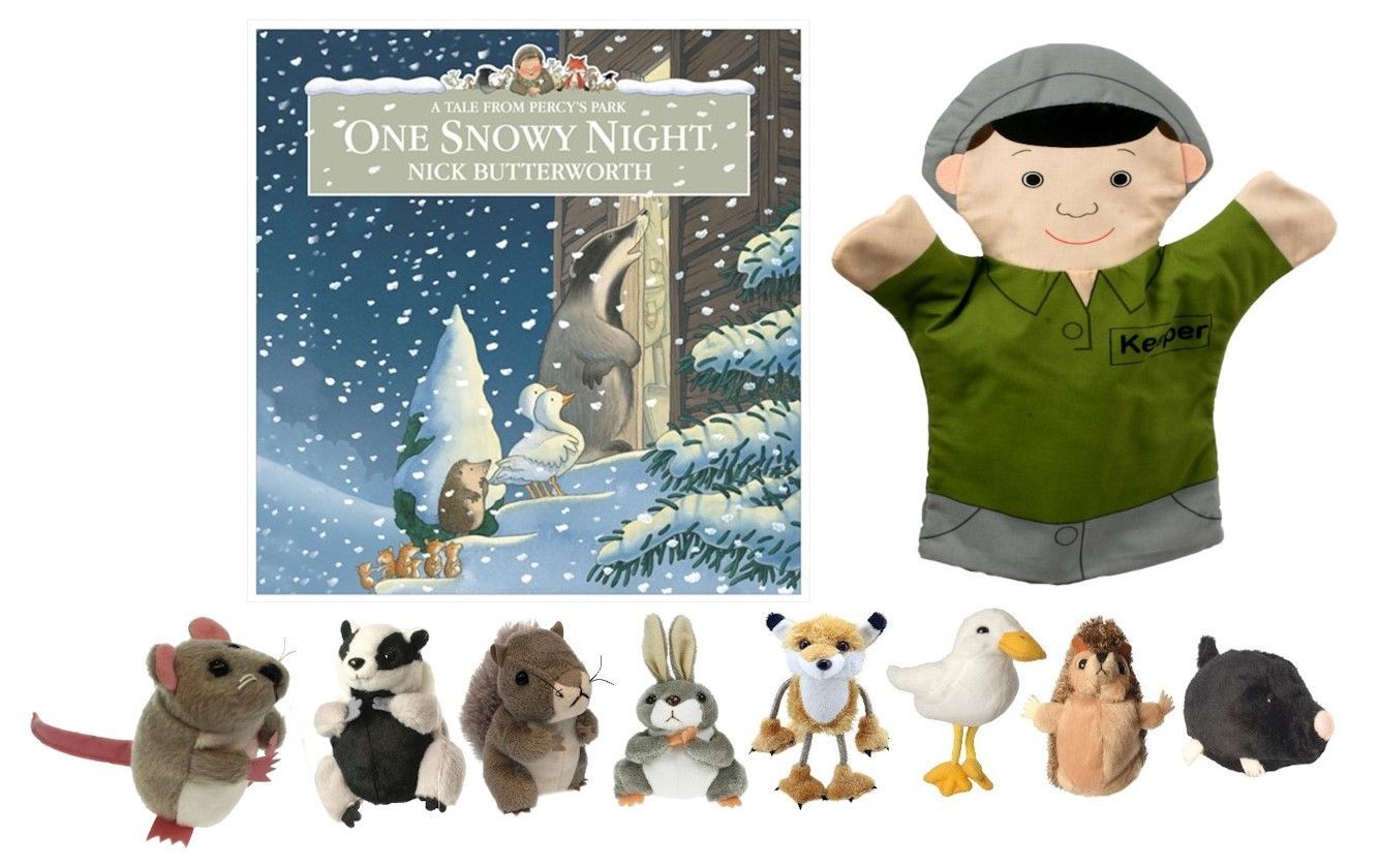 One Snowy Night - Park Keeper Puppet Story Sack Bag Book Set