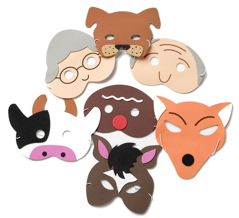 Gingerbread Man Foam Mask Set Traditional Story Nursery Preschool Resources EYFS