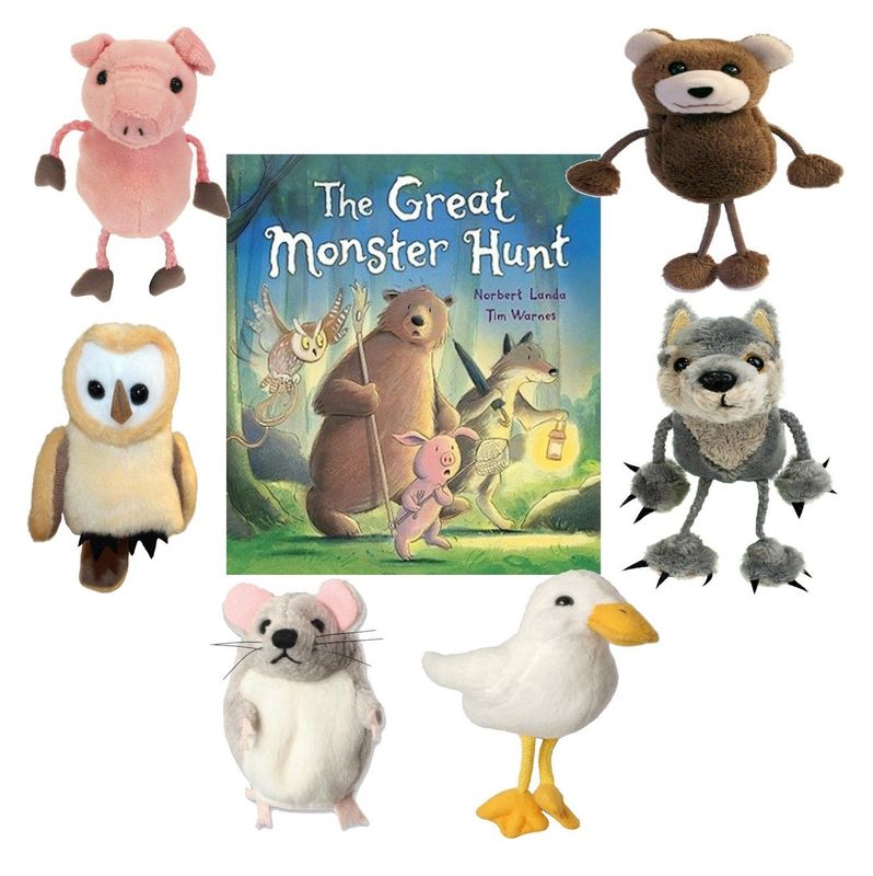 The Great Monster Hunt Finger Puppet Story Book Set