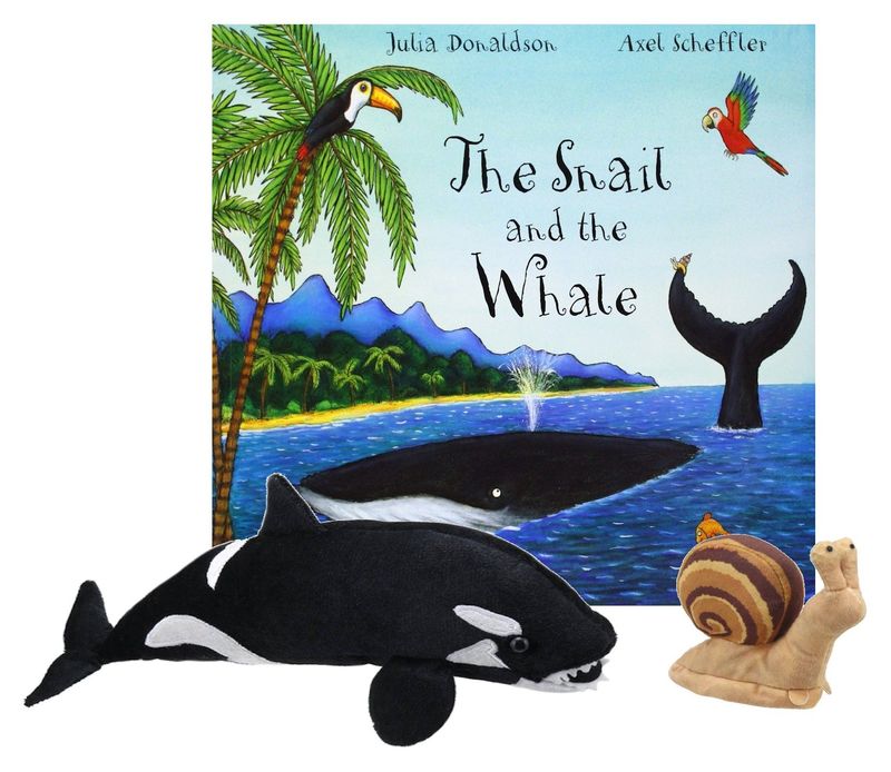 The Snail and the Whale Finger Puppet Story Sack Book Bag Set