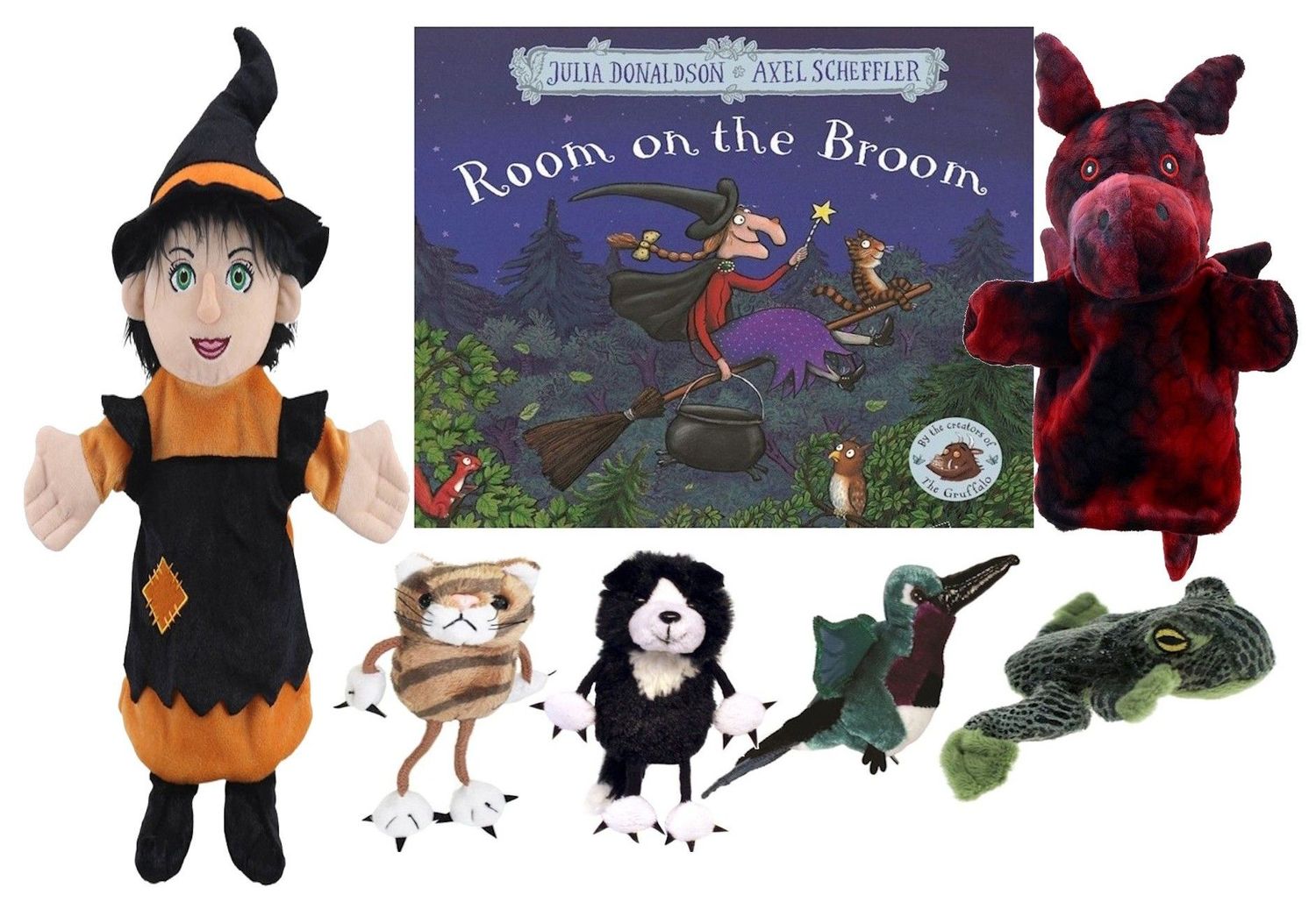 Room On The Broom  Puppet  Book Story Sack Bag Set