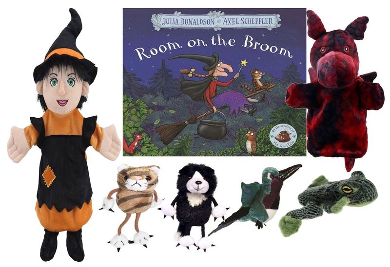 Room On The Broom  Puppet  Book Story Sack Bag Set
