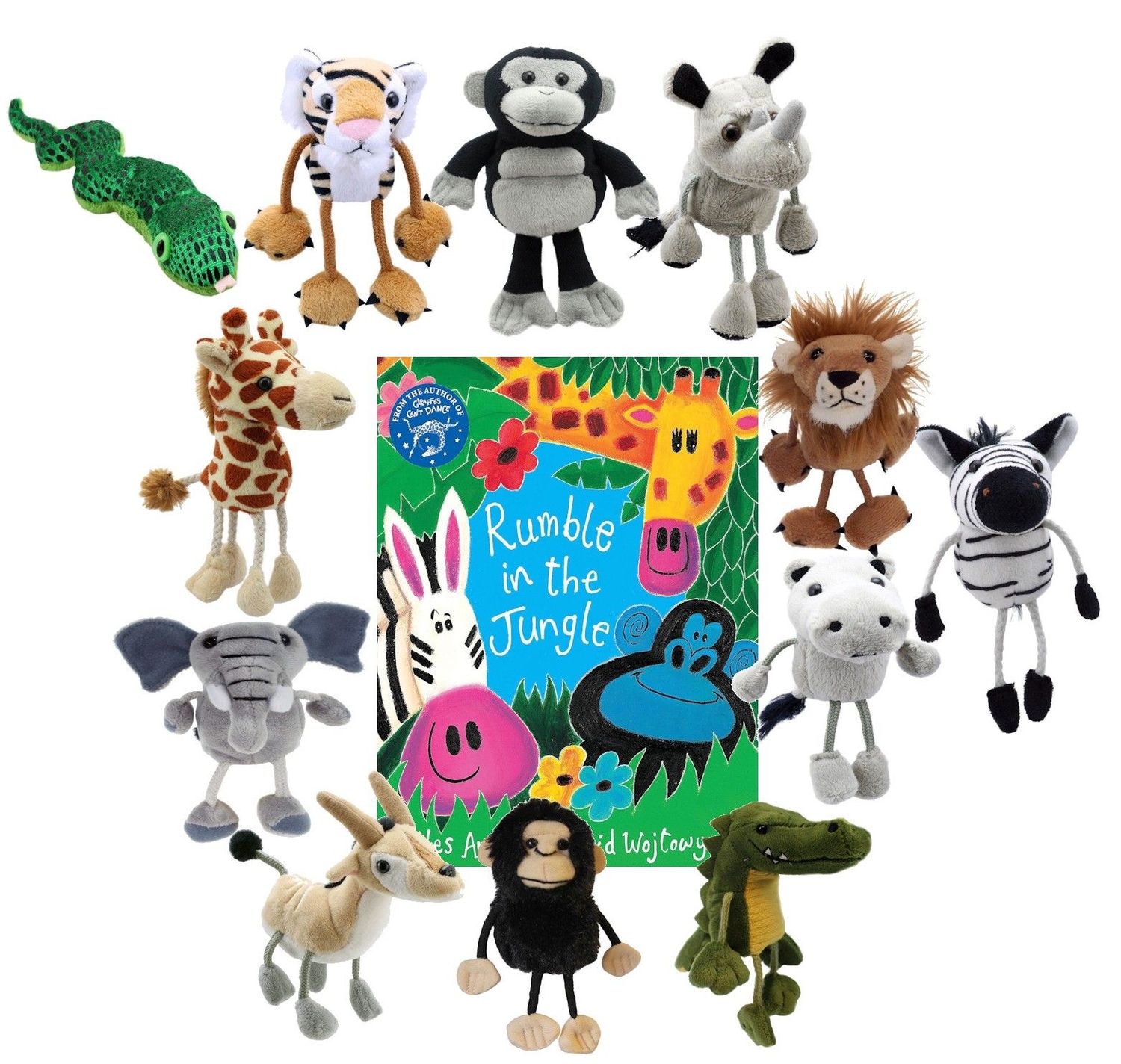 Rumble in the Jungle Puppet Book Story Sack Bag Set