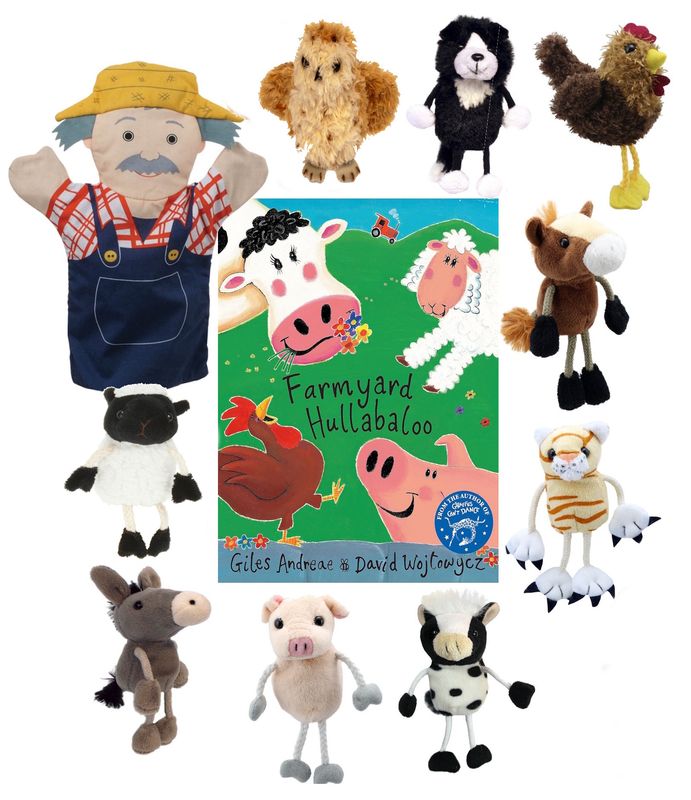 Farmyard Hullabaloo Puppet Book Story Sack Bag  Old MacDonald Set