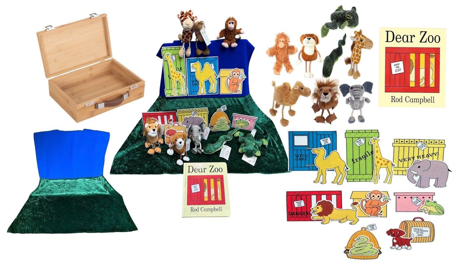 Dear Zoo Storytelling Box with Puppets & Felt Story Pieces – Interactive Story Set – Story Zoo About Animals