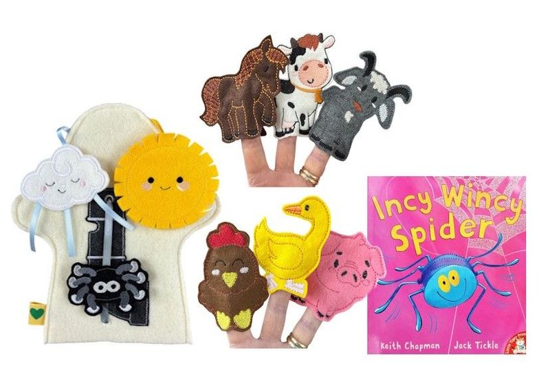 ​Incy Wincy Spider Puppet Story Sack Book Bag Set