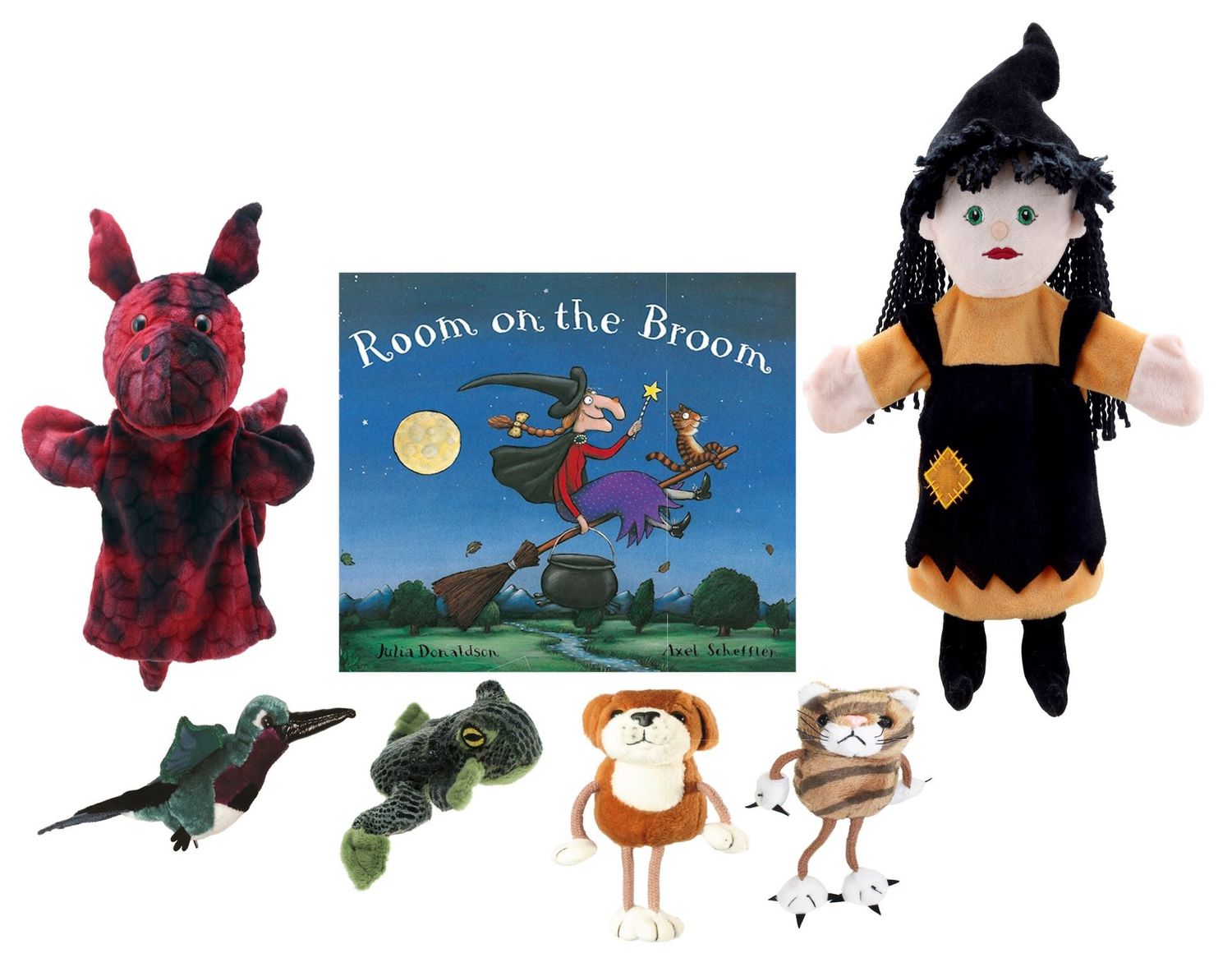 Room On The Broom  Puppet  Book Story Sack Bag Set