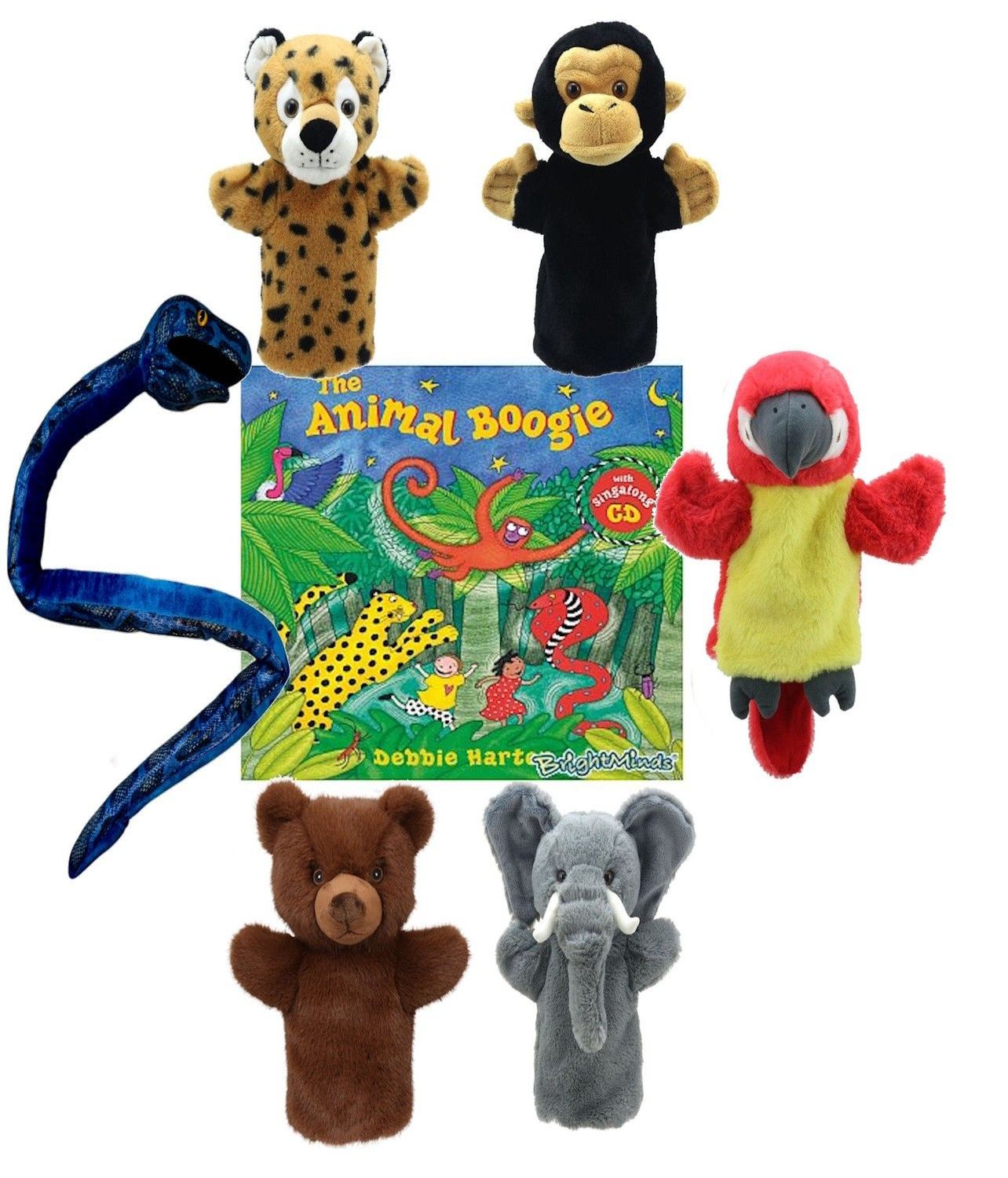Animal Boogie Puppet Story CD Book Set – Interactive Jungle Story Sack