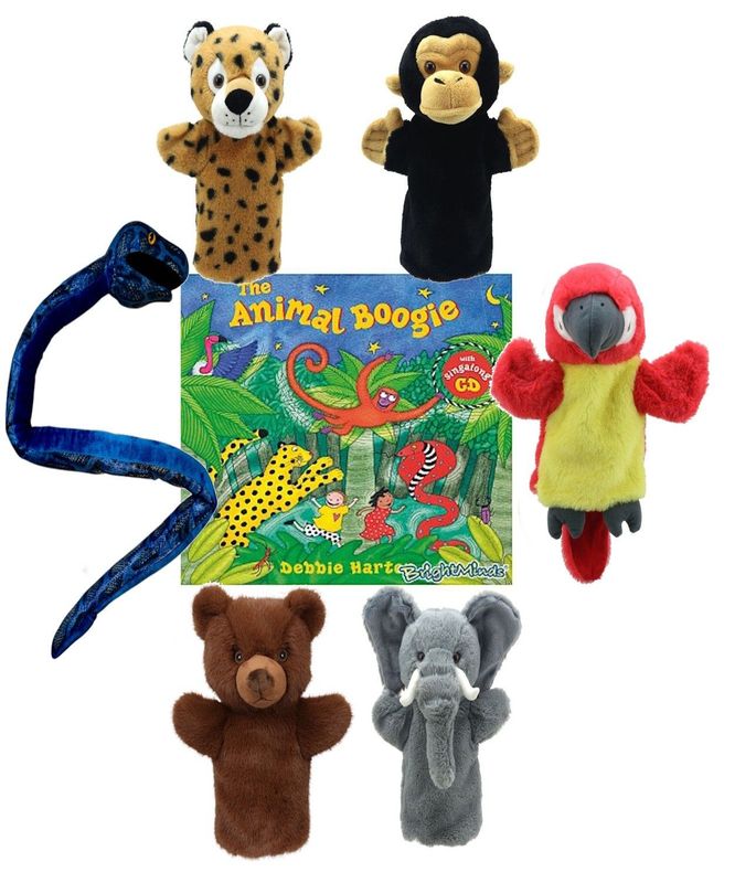 Animal Boogie Puppet Story CD Book Set – Interactive Jungle Story Sack