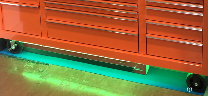Underbox Lighting controlled by your Genie-Lock for various roll cab sizes