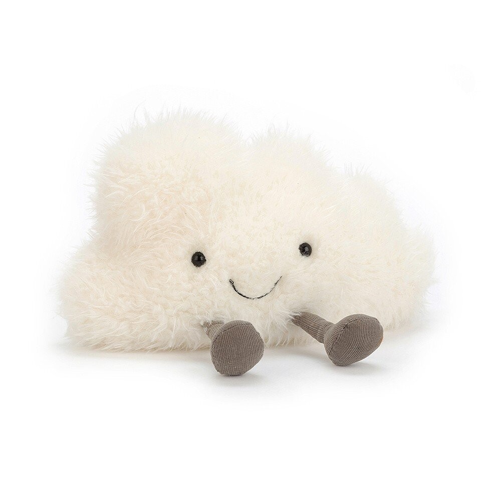 Jellycat Amuseables Cloud 29 cm von vorne – Wolke mit süßem Gesicht und fluffigem Plüsch