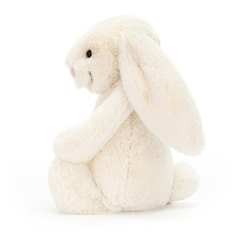 Jellycat Kuschelhase Creme Medium, 31cm, Frontansicht mit langen Ohren und weichem Fell