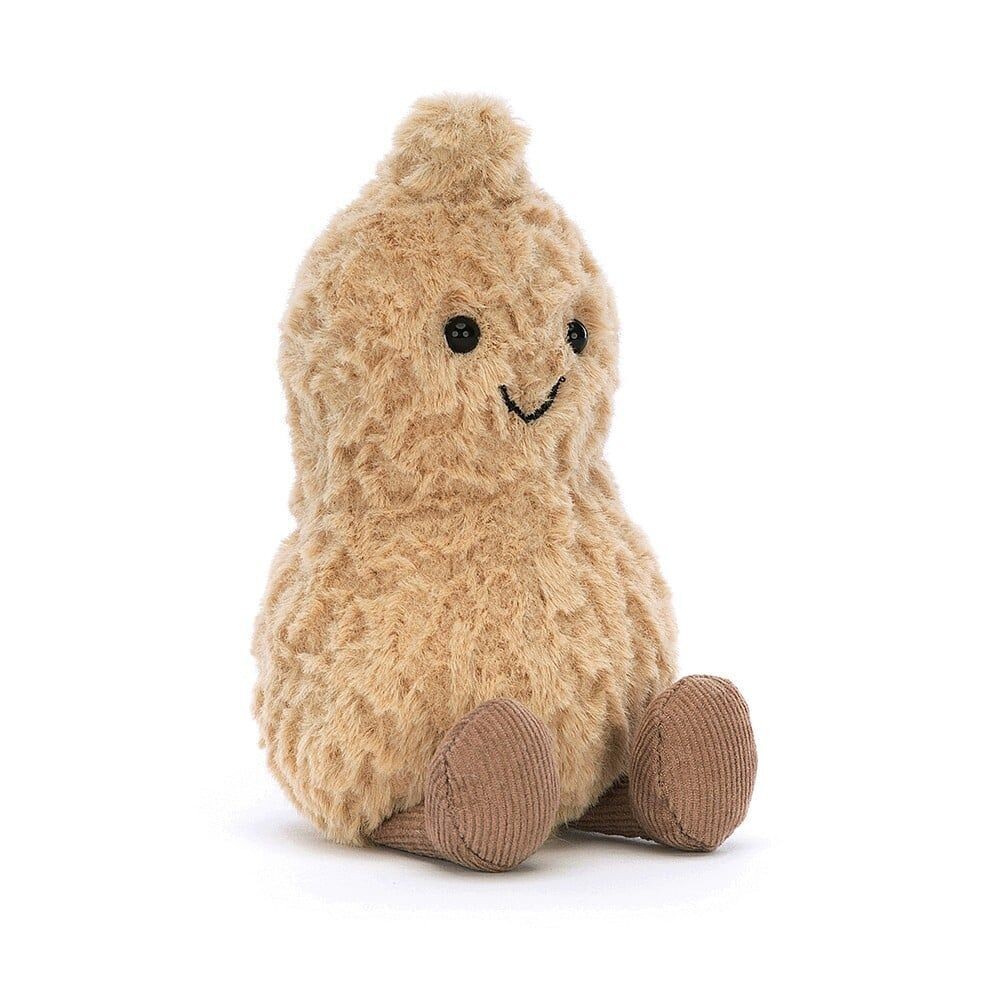Jellycat Amuseables Peanut Plüsch-Erdnuss mit Gesicht und Beinchen, sitzend von vorne
