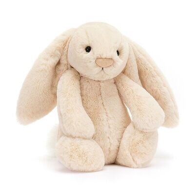 Jellycat Bashful Luxe Bunny Willow, Medium Kuschelhase mit seidigem Fell & langen Ohren, Ansicht diagonal von vorne
