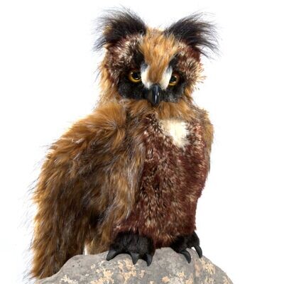 Eule bewegliche Augendeckel Great Horned Owl- Folkmanis
