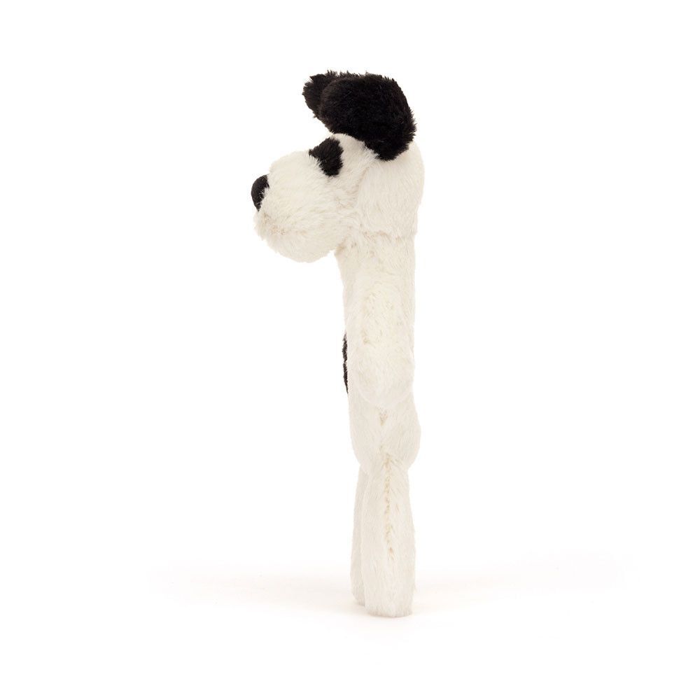 Rassel Hund Bashful Black & Cream Puppy Ring Rattle - Jellycat Baby
