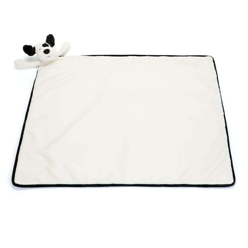 Decke Hund Bashful Black & Cream Puppy Blankie - Jellycat Baby