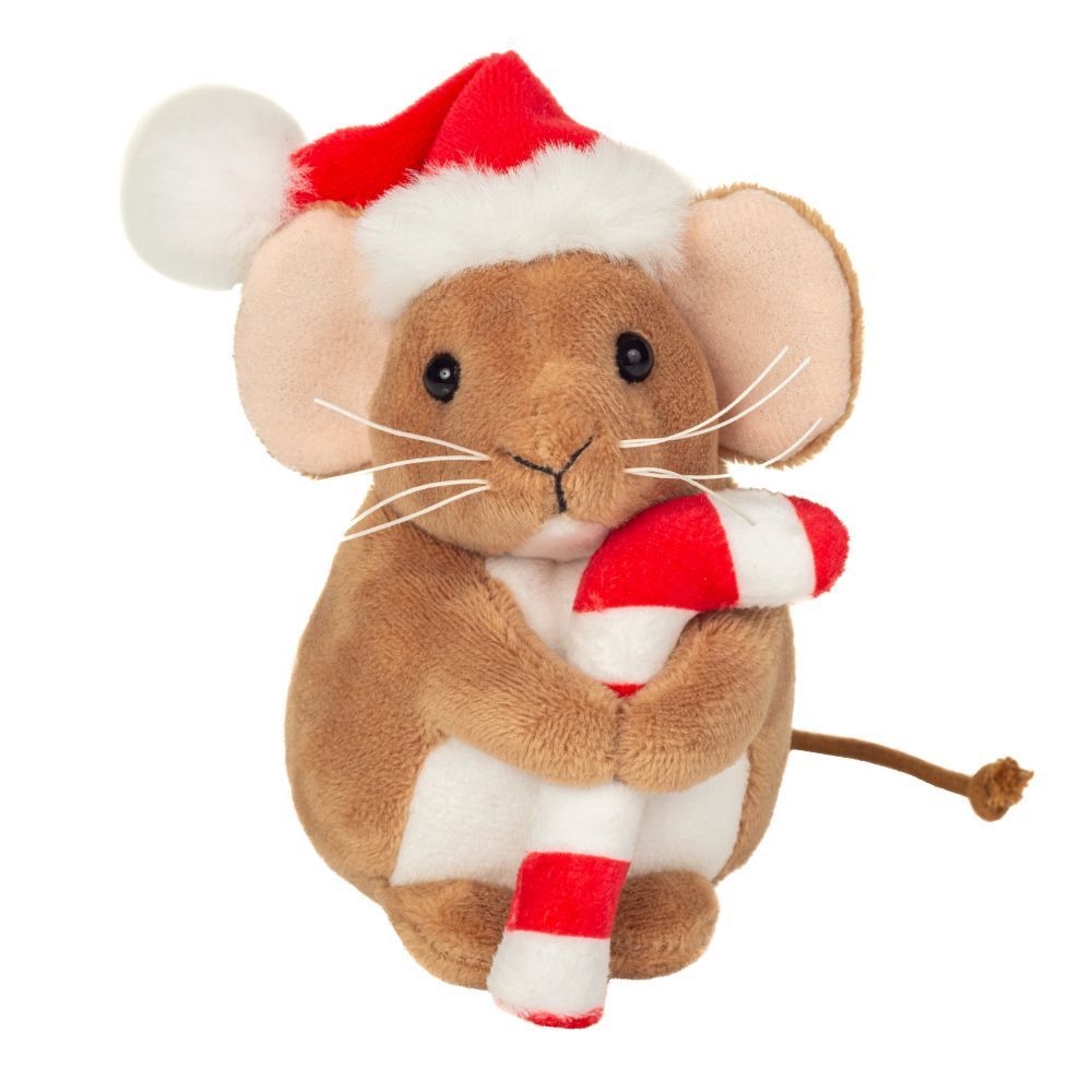 Maus Weihnachtsmaus mit Zuckerstange  - Hermann Teddy