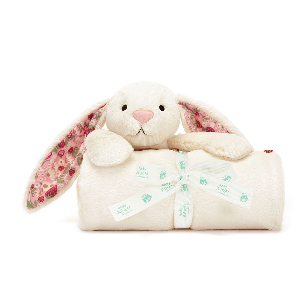 Decke Hase Bashful Bunny Cream Berry Blankie - Jellycat Baby