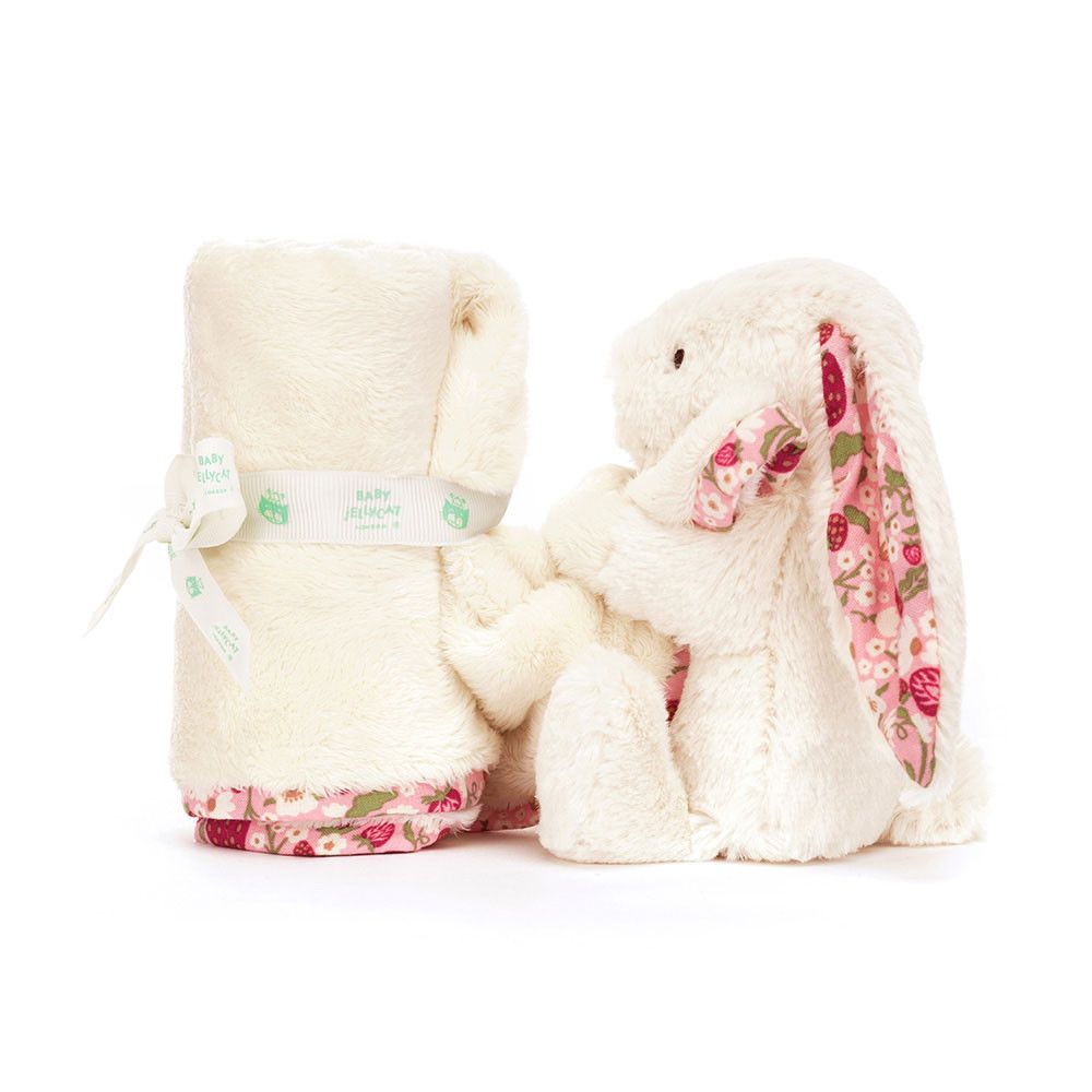 Schmusetuch Hase Bashful Cream Berry Bunny Soother - Jellycat Baby
