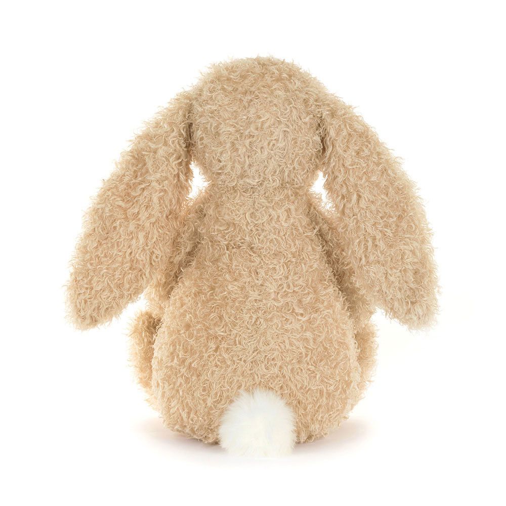 Jellycat Kuschelhase Luxe Bunny Curly in Huge, 51cm, Frontansicht, Hase mit langen Ohren und weichem, beigen Fell