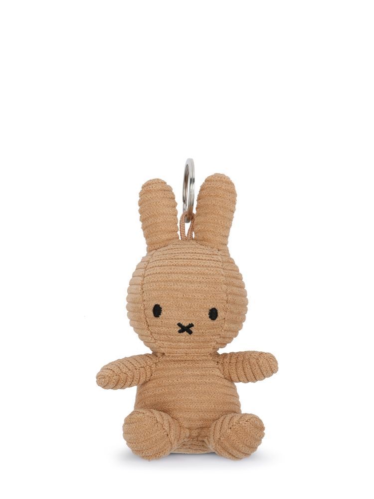 Kuscheltier Hase Schlüsselanhänger Miffy ECO Cord Beige, 10 cm gross, nachhaltig