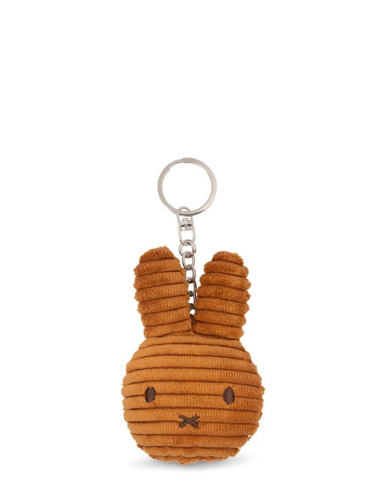 Kuscheltier Hase Schlüsselanhänger Miffy Kopf ECO Cord Zimtbraun, 10 cm gross, nachhaltig