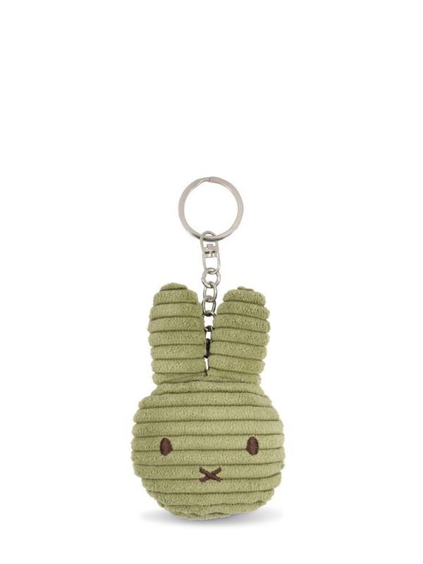 Kuscheltier Hase Schlüsselanhänger Miffy Kopf ECO Cord Olivgrün, 10 cm gross, nachhaltig
