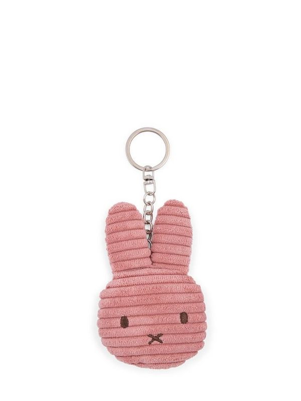 Kuscheltier Hase Schlüsselanhänger Miffy Kopf ECO Cord Altrosa, 10 cm gross, nachhaltig