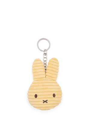 Kuscheltier Hase Schlüsselanhänger Miffy Kopf ECO Cord Pastellgelb, 10 cm gross, nachhaltig