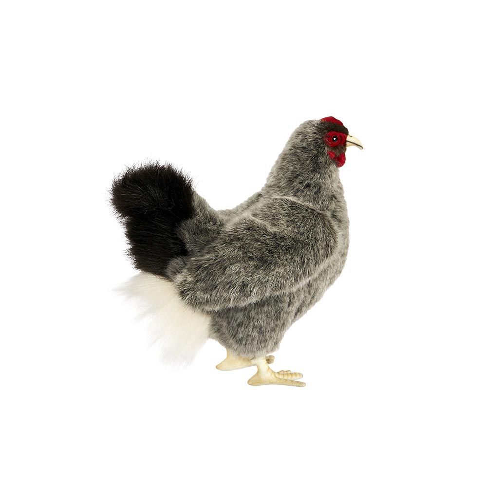 Graues Huhn 31 cm – naturgetreues Plüschtier mit realistischer Federzeichnung