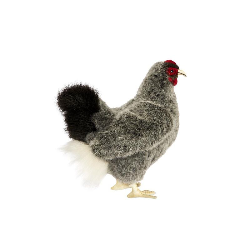 Graues Huhn 31 cm – naturgetreues Plüschtier mit realistischer Federzeichnung